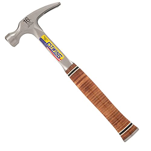 ESTWING Hammer - 16 oz Straight Rip Claw with Smooth Face & Genuine Leather  Grip - E16S
