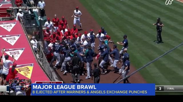 After epic bench clearing brawl, 12 Mariners, LA Angels players