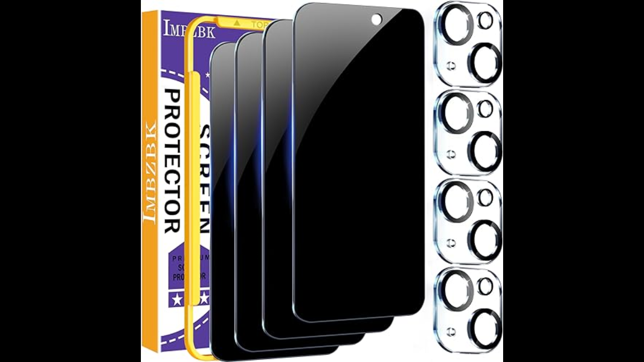  IMBZBK 4 Pack Privacy Screen Protector for iPhone 15