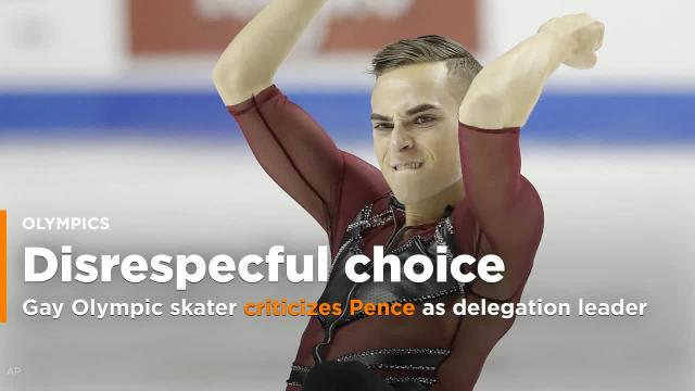 Gay Olympic skater criticizes Mike Pence selection as delegation leader