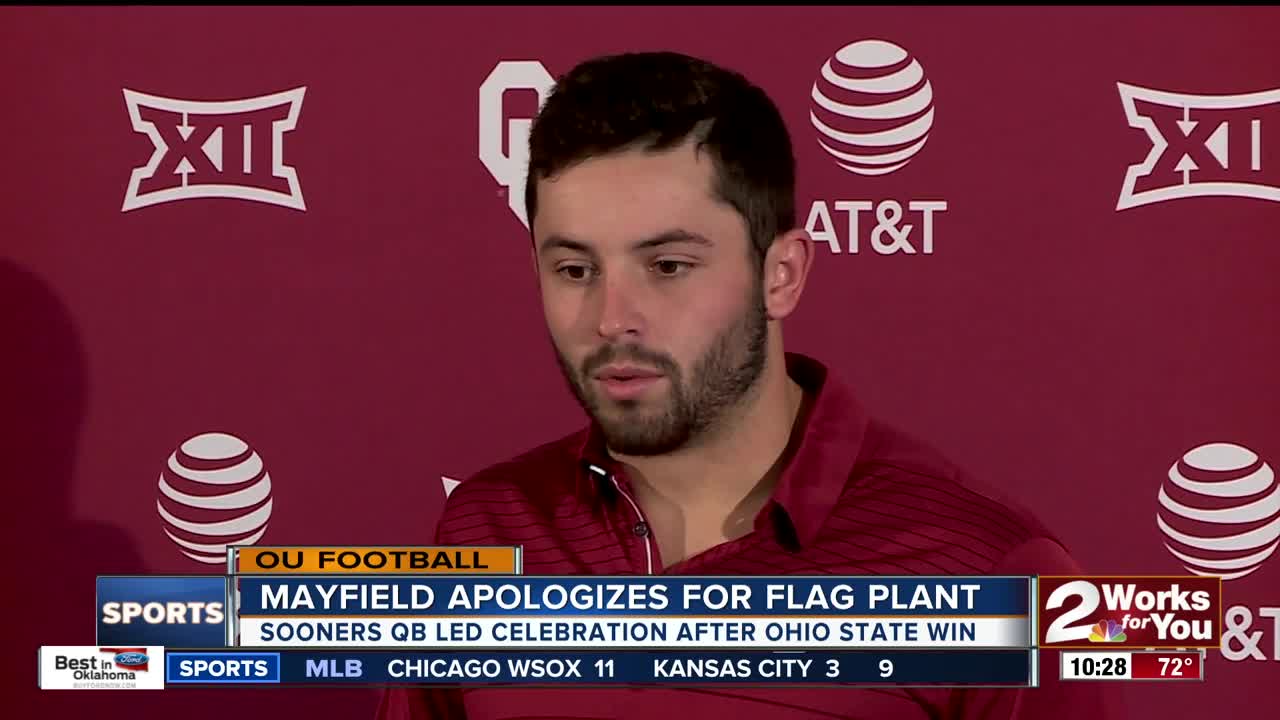 Oklahoma's Mayfield apologizes for flag incident at Ohio State's