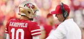 San Francisco 49ers quarterback Jimmy Garoppolo and coach Kyle Shanahan. (Getty Images) 