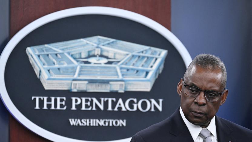 US Defense Secretary Lloyd Austin speaks during a press conference at the Pentagon in Washington, DC, on February 1, 2024. Austin apologized for concealing his prostate cancer diagnosis and hospitalization from US President Joe Biden and the rest of the government. (Photo by Andrew Caballero-Reynolds / AFP) (Photo by ANDREW CABALLERO-REYNOLDS/AFP via Getty Images)