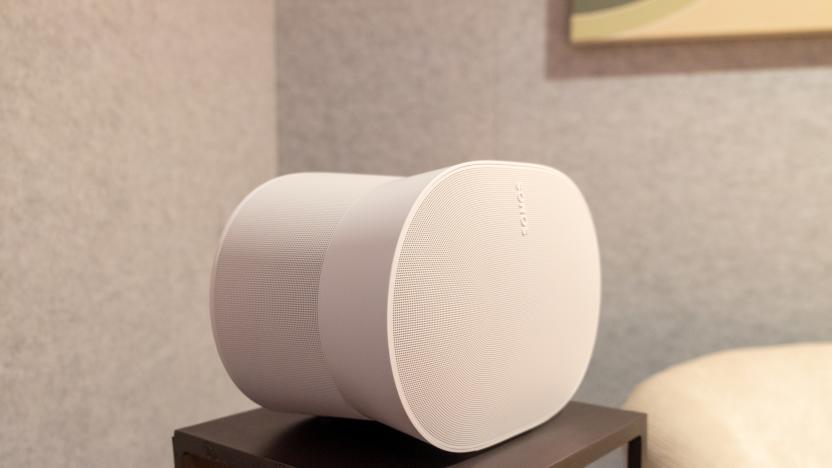 The new Sonos Era 300 speaker, the company's first to play back music in the Dolby Atmos format.