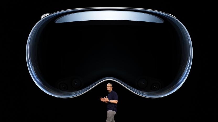 Apple Vision Pro headset during WWDC 2023 keynote