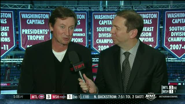 Wayne Gretzky talks with Gord Miller