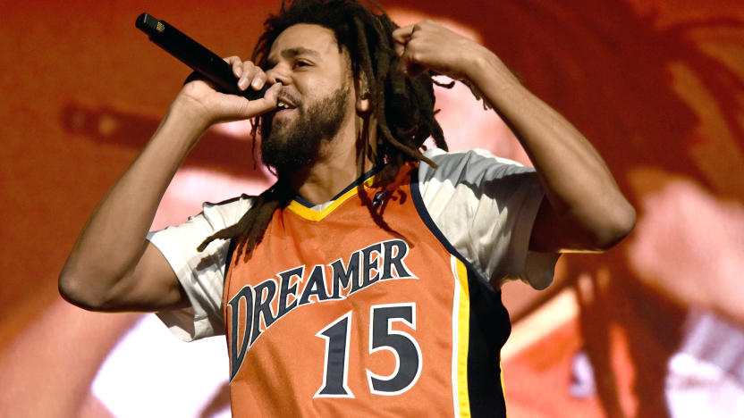 OAKLAND, CALIFORNIA - OCTOBER 20: J. Cole performs during "The Off-Season" tour at Oakland Arena on October 20, 2021 in Oakland, California. (Photo by Tim Mosenfelder/Getty Images)