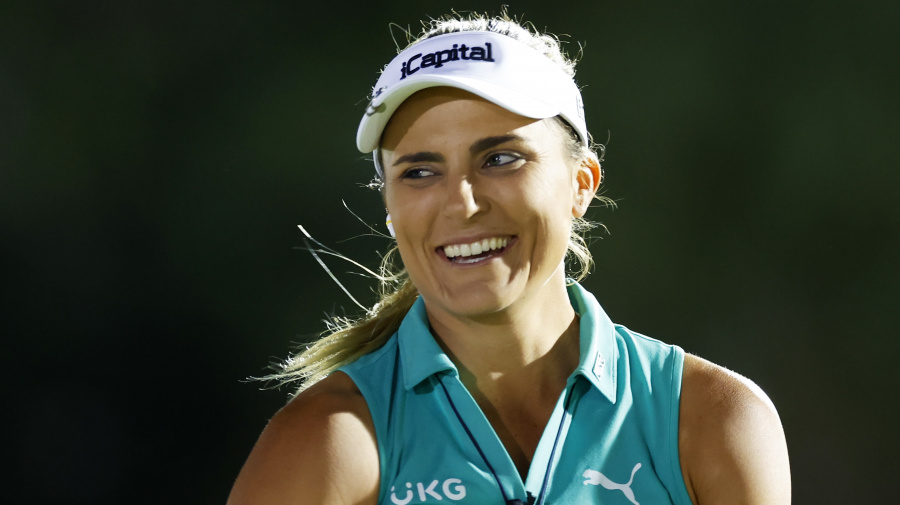 Getty Images - WEST PALM BEACH, FLORIDA - FEBRUARY 26:  Lexi Thompson reacts to her eagle on the second hole during Capital One's The Match IX at The Park West Palm on February 26, 2024 in West Palm Beach, Florida. (Photo by Mike Ehrmann/Getty Images for The Match)