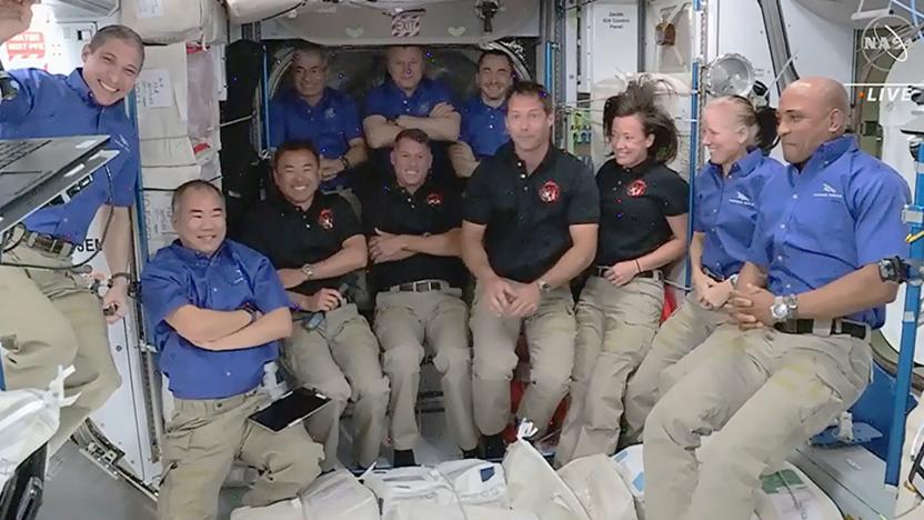 SpaceX Crew-2 astronauts after Crew Dragon docks with ISS