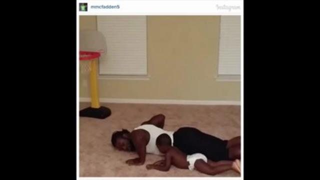 Linebacker Uses His Toddler As a Med Ball