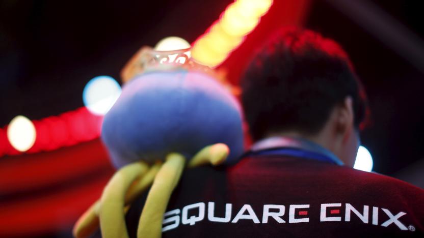 A Square Enix video game logo is seen at the Electronic Entertainment Expo, or E3, in Los Angeles, California, United States, June 17, 2015. Virtual reality gaming, once a distant concept, became the new battleground at this year's E3 industry convention, with developers seeking to win over fans with their immersive headsets and accessories. REUTERS/Lucy Nicholson 
