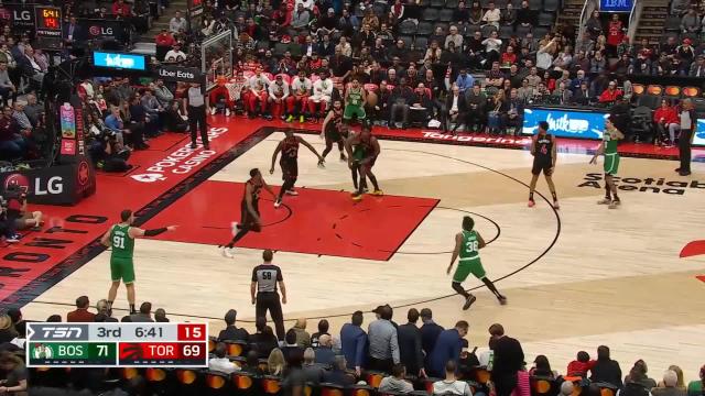 Jaylen Brown with a dunk vs the Toronto Raptors