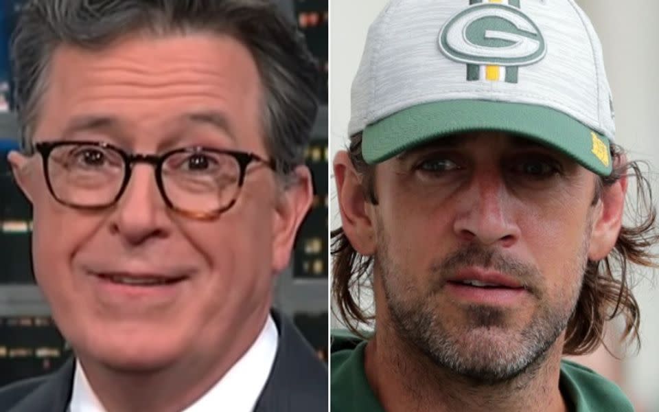 Stephen Colbert Flattens Anti-Vax Aaron Rodgers With Omicron 1-Liner