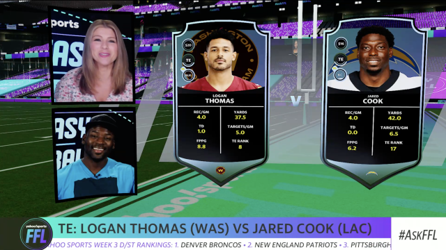 Fantasy FaceOff Week 3 - Logan Thomas vs. Jared Cook