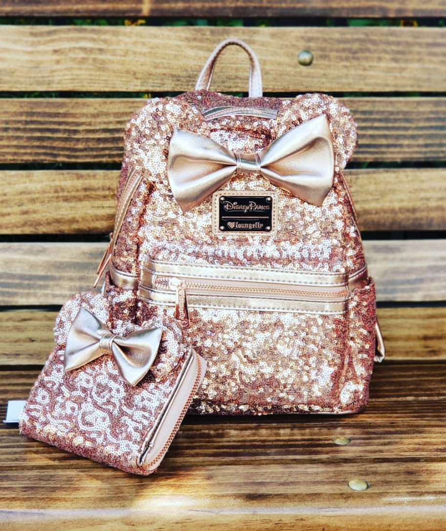 disney rose gold bag