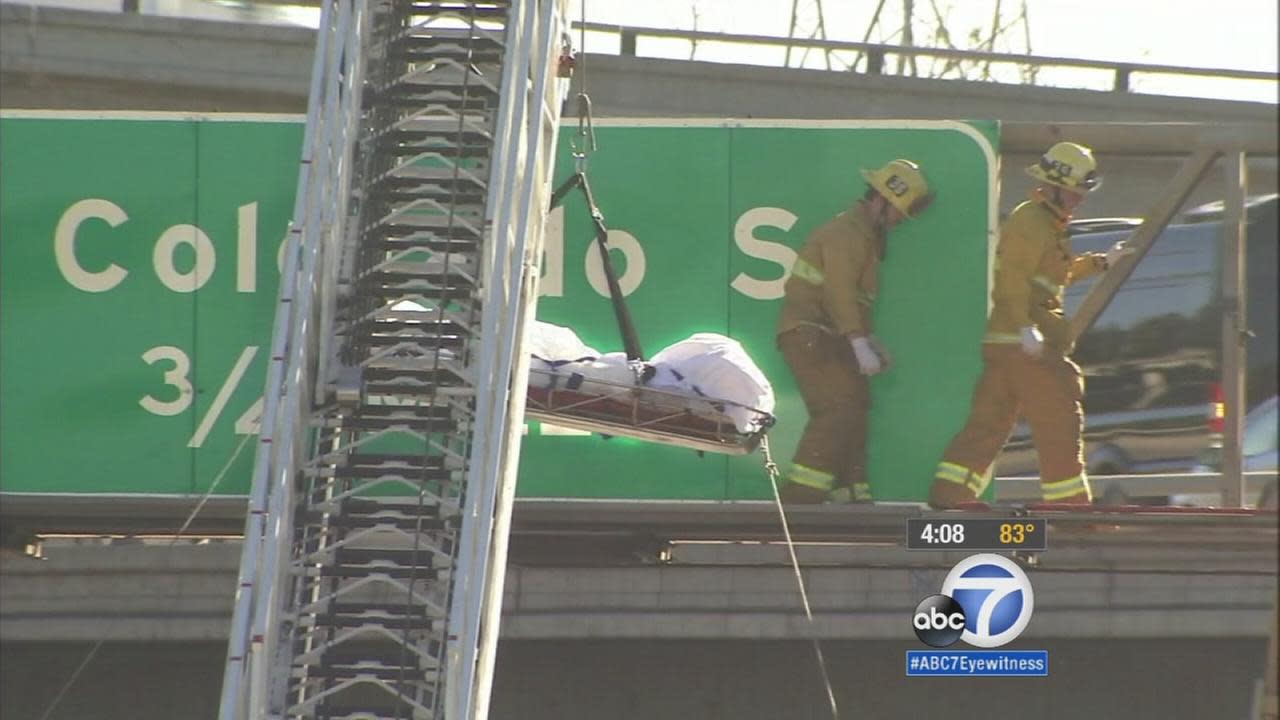 Victim Ejected Onto 5 Freeway Sign After Crash Near Griffith Park Video