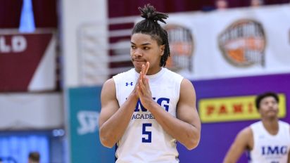 Getty Images - SPRINGFIELD, MA - JANUARY 14: Darius Acuff Jr. of IMG (5) during the first half of the Spalding Hoophall Classic high school basketball game between Sunrise Christian Academy and IMG Academy on January 14, 2024 at Blake Arena in Springfield, MA (Photo by John Jones/Icon Sportswire via Getty Images)