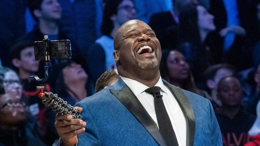 February 15, 2020; Chicago, Illinois, USA; NBA great Shaquille O'Neal during NBA All Star Saturday Night at United Center. Mandatory Credit: Kyle Terada-USA TODAY Sports