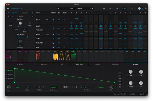 Arturia Pigments 5 updated sequencer with generative features.