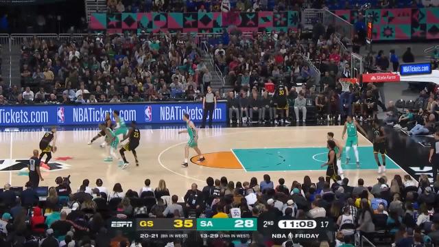 Donte DiVincenzo with a deep 3 vs the San Antonio Spurs