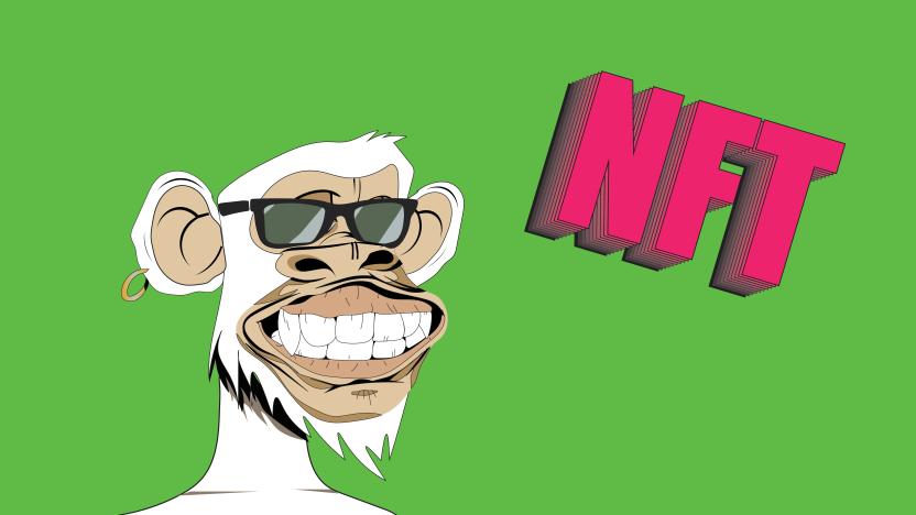 bored ape NFT blockchain, non fungible token bored ape face.  NFT artwork conceptual