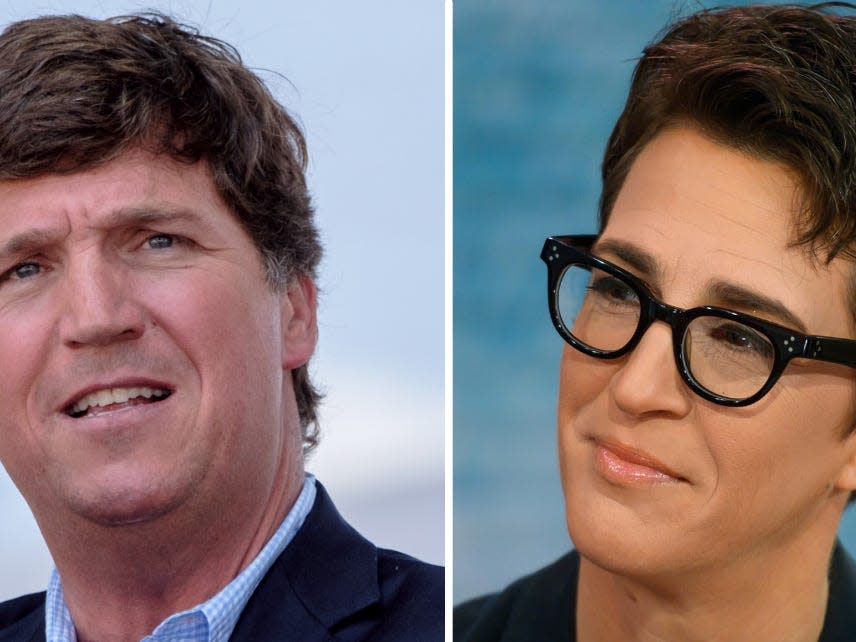 Rachel Maddow speaks highly of Tucker Carlson in a new interview: 'Tucker's doin..