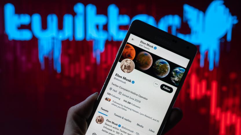 Elon Musk's Twitter account displayed on a screen are seen in this illustration.  In Brussels - Belgium on 06 November 2022. (Photo illustration by Jonathan Raa/NurPhoto via Getty Images)