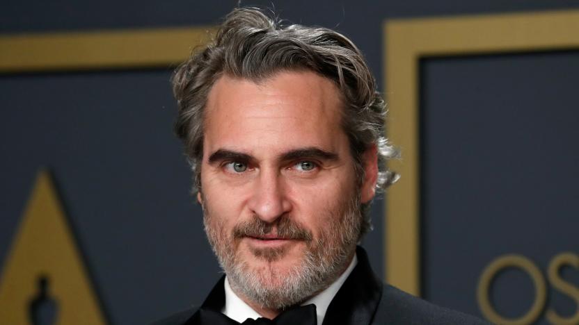 Joaquin Phoenix poses with his Oscar for Best Actor in a Leading Role for “Joker” in the photo room during the 92nd Academy Awards in Hollywood, Los Angeles, California, U.S., February 9, 2020. REUTERS/Lucas Jackson