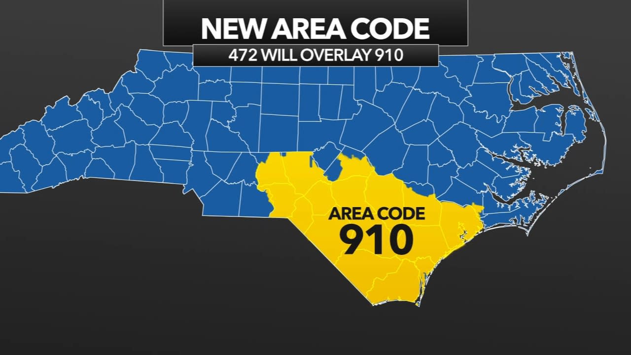 472 area code replacing 910 starting in October