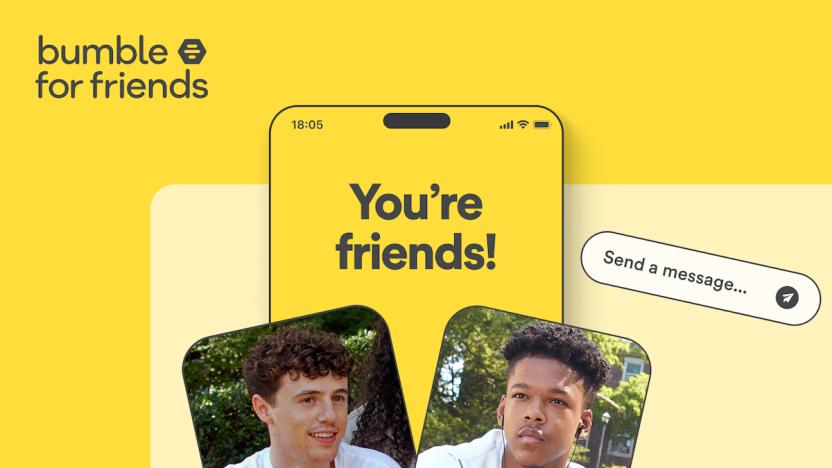 Two profile photos show up with a star in between them and a phone saying "You're friends!" 