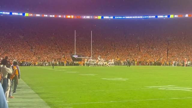 Tennessee football fans react after game-winning field goal over Alabama