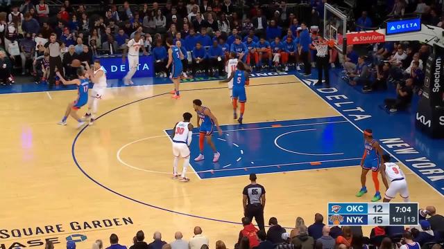 Aleksej Pokusevski with a dunk vs the New York Knicks