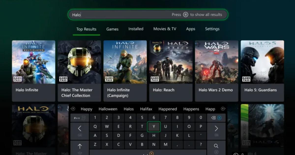 La actualización del sistema Xbox incluye una experiencia de búsqueda refinada