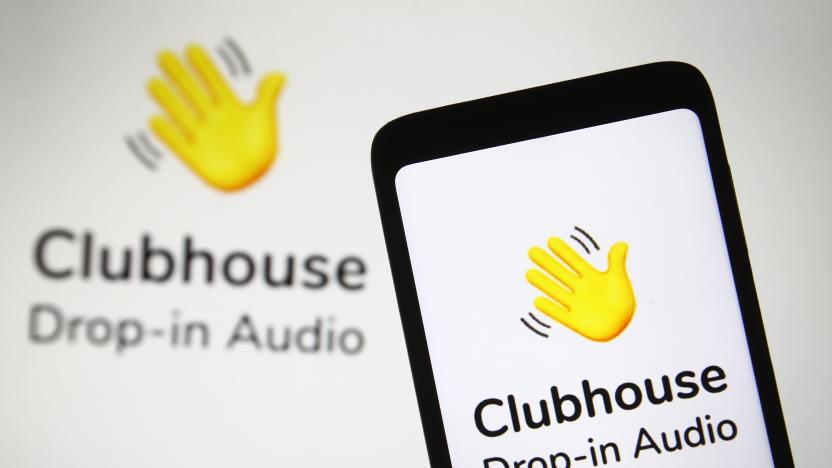 UKRAINE - 2021/02/17: In this photo illustration the Clubhouse logo of an audio-chat social networking app is seen on a smartphone screen. (Photo Illustration by Pavlo Gonchar/SOPA Images/LightRocket via Getty Images)