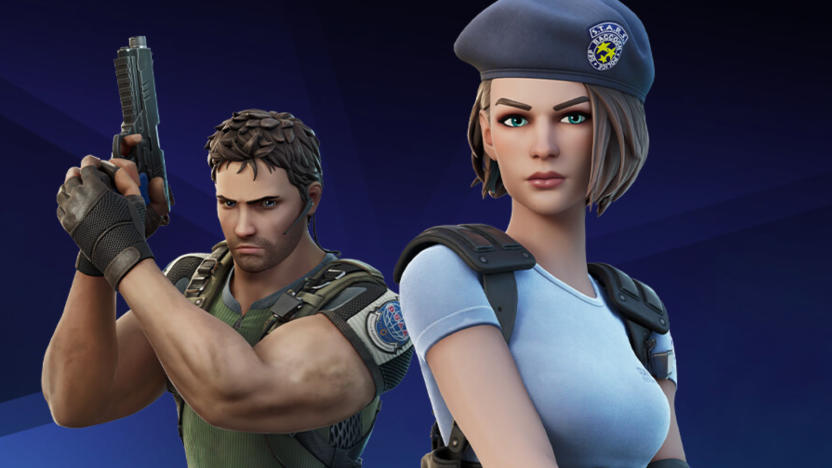 Resident Evil characters Chris Redfield and Jill Valentine in 'Fortnite'