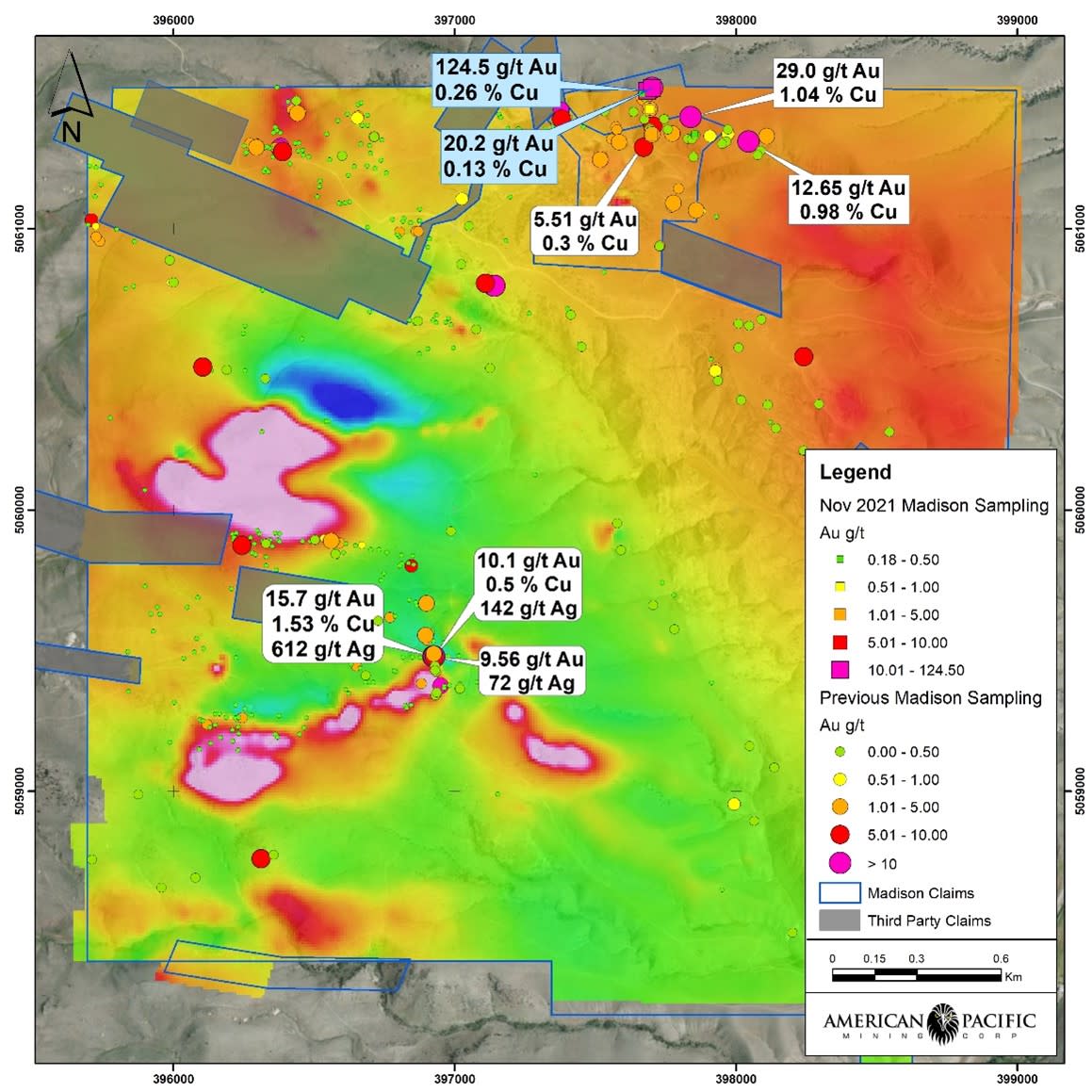 American Pacific Mining Defines Several Exploration Targets from Drone Magnetic Survey at its Madison Copper-Gold Project in Montana