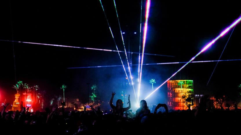 Festival goers watch Swedish House Mafia perform at the Coachella Valley Music and Arts Festival held at the Empire Polo Club in Indio, California, U.S., April 24, 2022. Picture taken April 24, 2022. REUTERS/Maria Alejandra Cardona