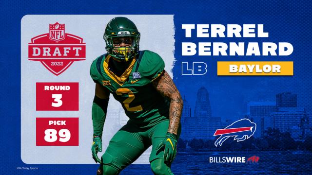 Round 3 - Pick 25: Terrel Bernard, OLB, Baylor (Buffalo Bills) : r/nfl