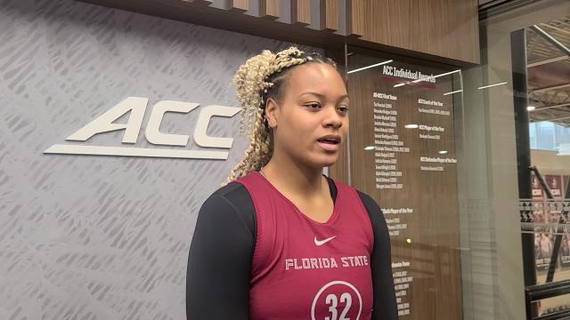 Watch: Florida State women's basketball player graduate forward Valencia Myers talks Notre Dame
