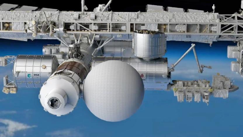 A render of Space Entertainment Enterprise's planned space station, SEE-1, which will contain a film studio and sports arena.