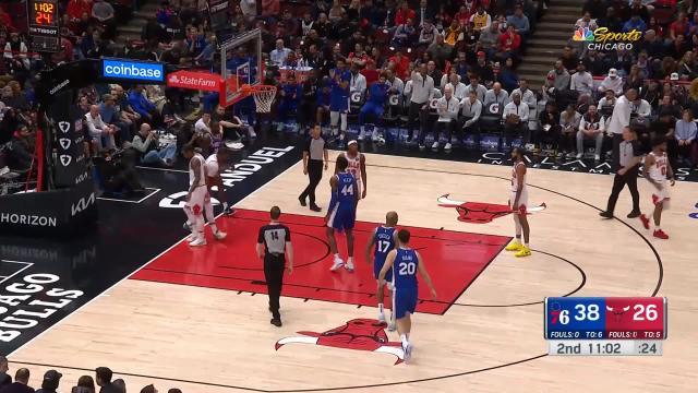 Shake Milton with an and one vs the Chicago Bulls