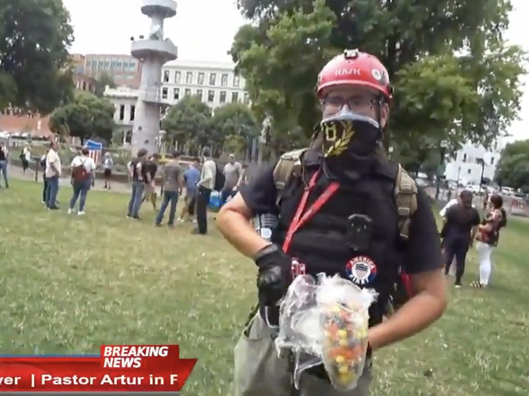 Proud Boys and Antifa exchanged paintball gunfire and pepper spray at rally by c..