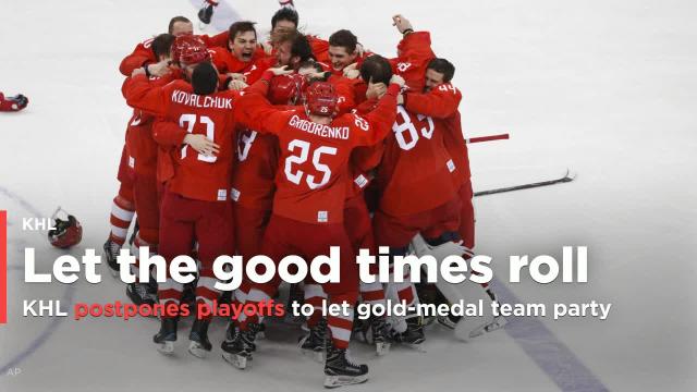 KHL postpones playoffs to let Olympic gold medalists party more