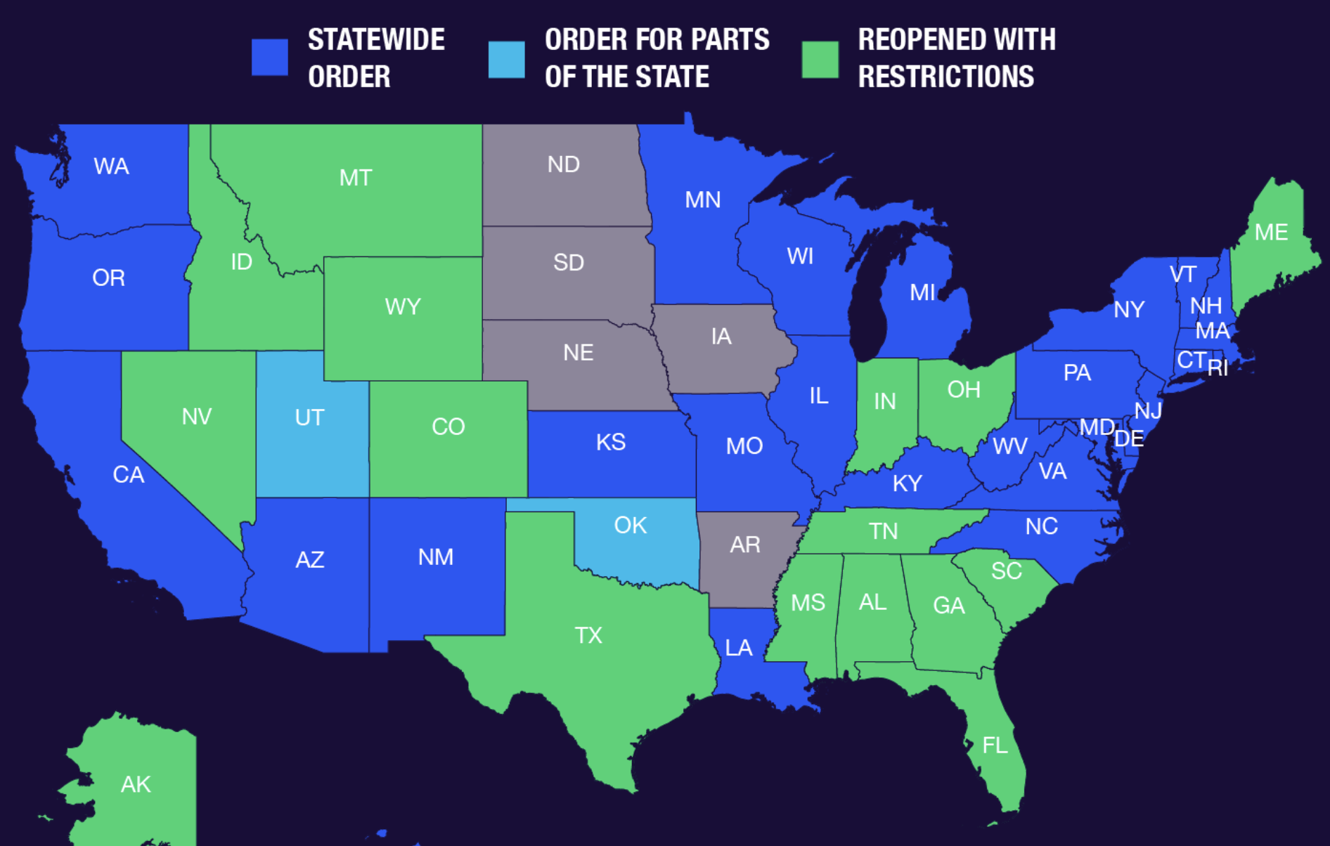 united states map of states opening Coronavirus Update Us States Map Out Reopen Strategy As Fear united states map of states opening