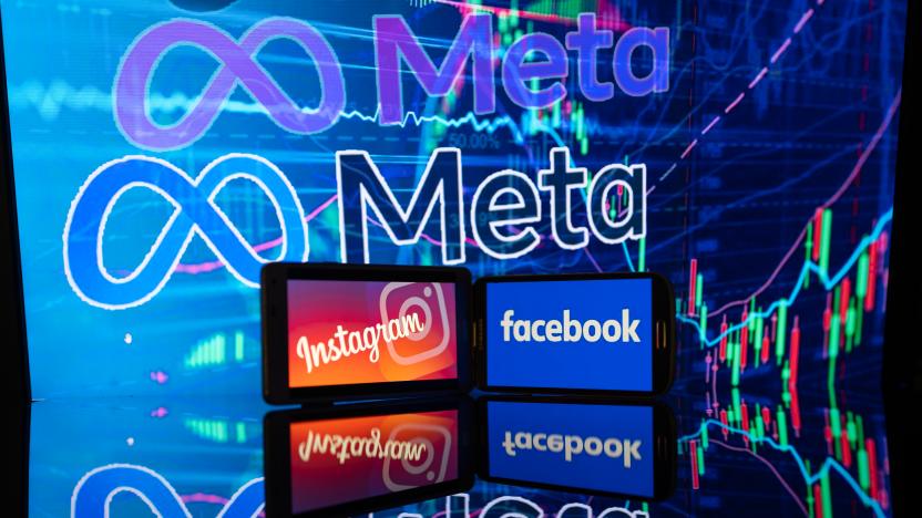 Photo illustration Meta logo and Facebook - Instagram seen displayed on a smartphone In Brussels - Belgium on 08 October 2022. (Photo Illustration by Jonathan Raa/NurPhoto via Getty Images)