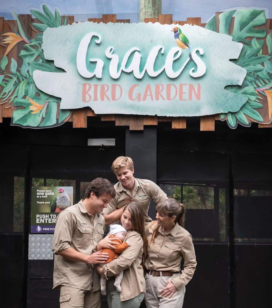 Chandler Powell Shares Sweet Family Photo at Opening of Baby Grace's Bird Garden at Australia Zoo