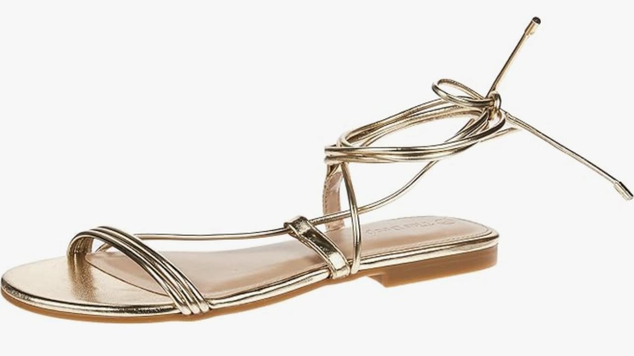 Cute Gold Lace-Up Thong Sandals - Leather Thong Sandals - Lulus