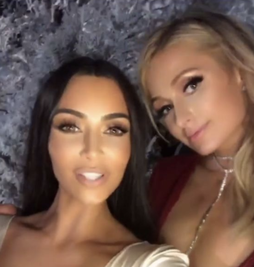 Longtime Friends Kim Kardashian and Paris Hilton Go Sledding in Gowns at  Annual Christmas Party