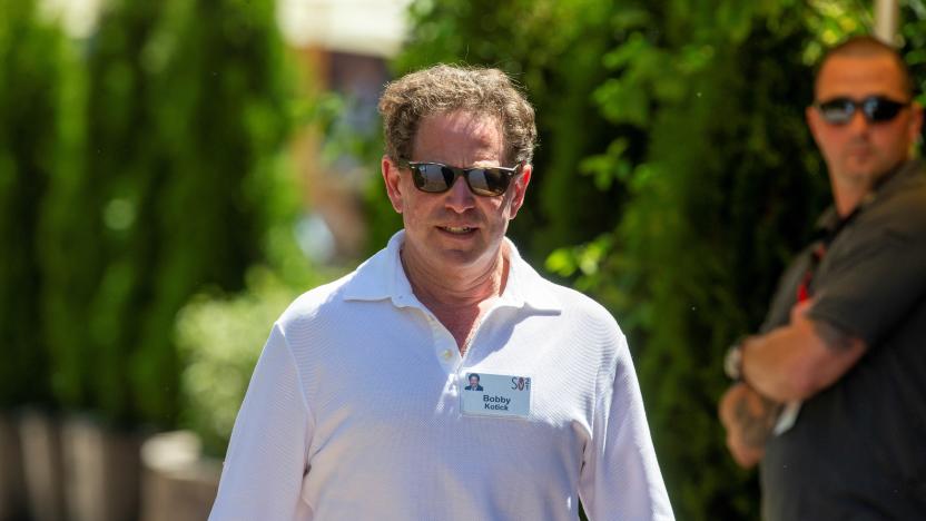 Bobby Kotick returns to the afternoon session of the  annual Allen and Co. Sun Valley media conference in Sun Valley, Idaho, U.S. July 7, 2021.  REUTERS/Brian Losness