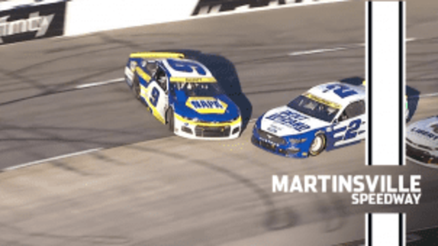 Chase Elliott spins after contact with Brad Keselowski